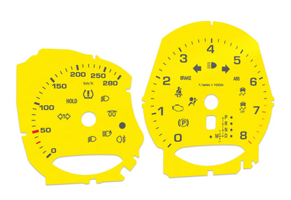 Porsche Macan Yellow - Speedometer Dials Gauges