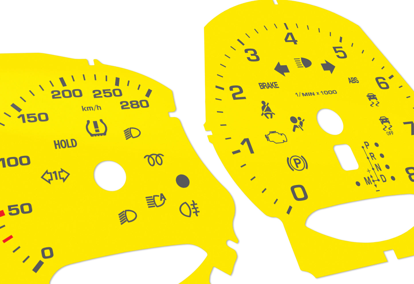 Porsche Macan Yellow - Speedometer Dials Gauges