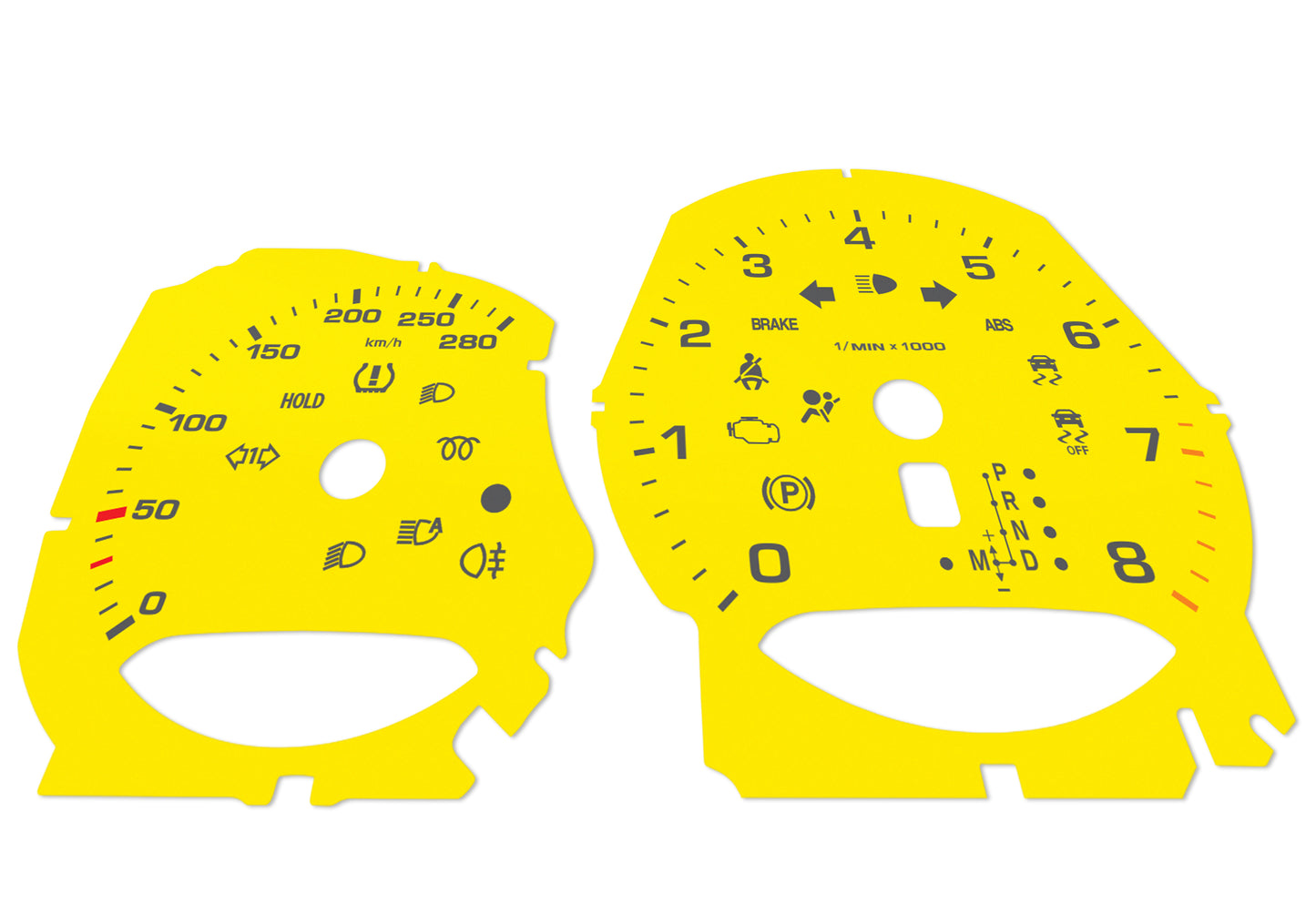 Porsche Macan Yellow - Speedometer Dials Gauges