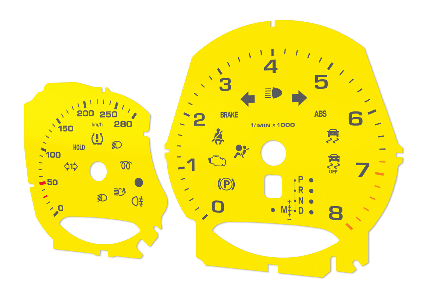 Porsche Macan Yellow - Speedometer Dials Gauges