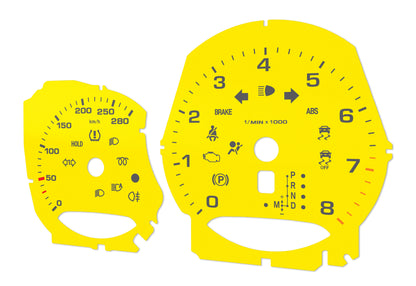 Porsche Macan Yellow - Speedometer Dials Gauges
