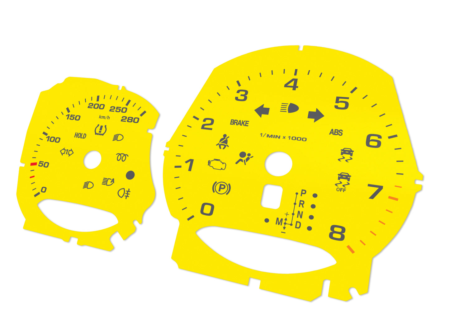 Porsche Macan Yellow - Speedometer Dials Gauges