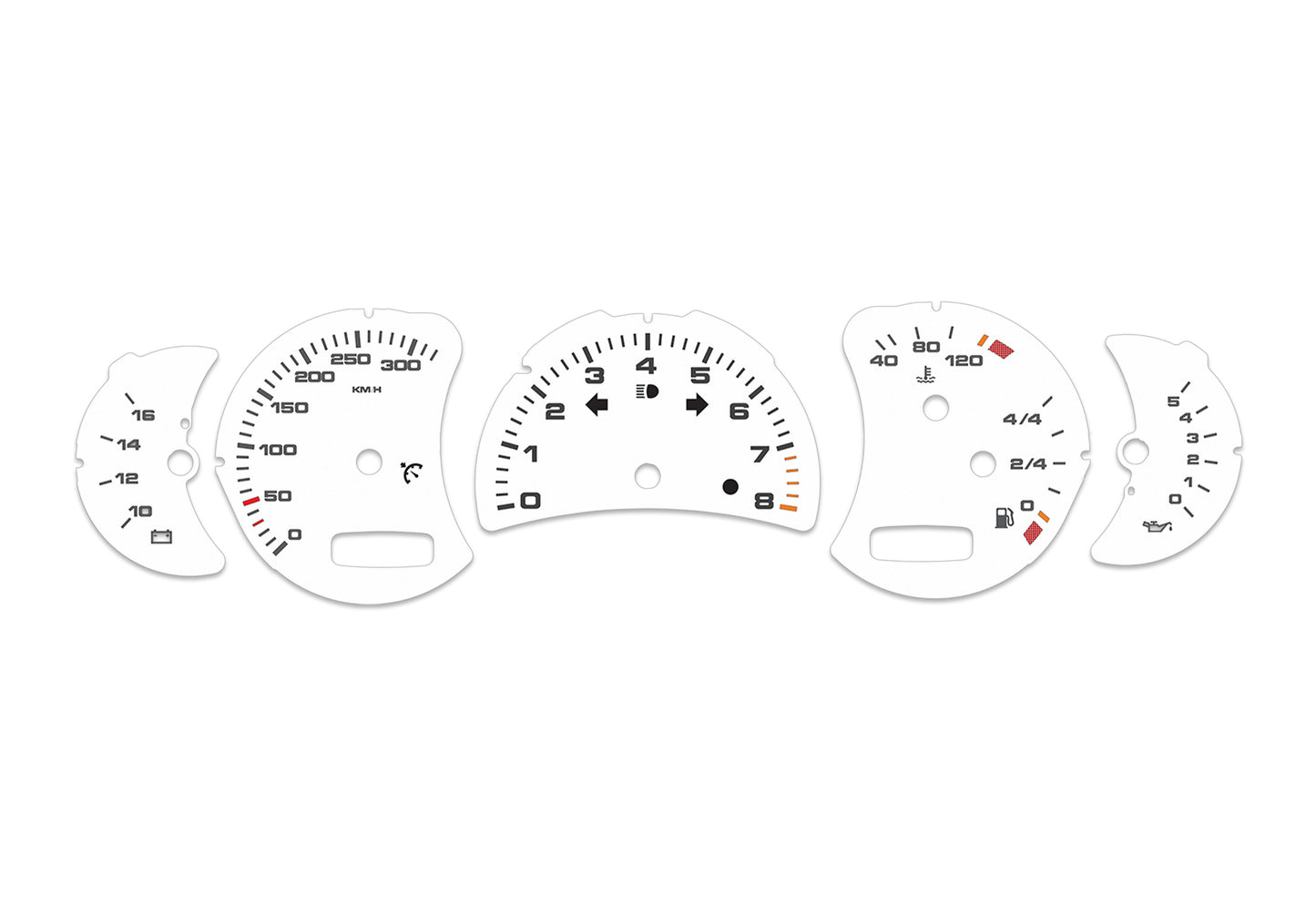 Porsche Carrera 911 996.2 White - Speedometer Dials Gauges