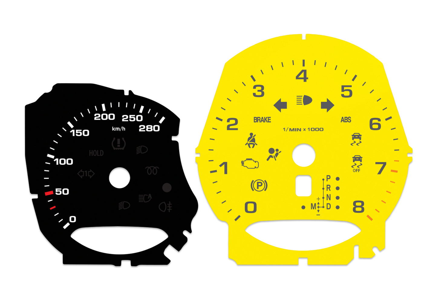 Porsche Macan Black/Yellow- Speedometer Dials Gauges