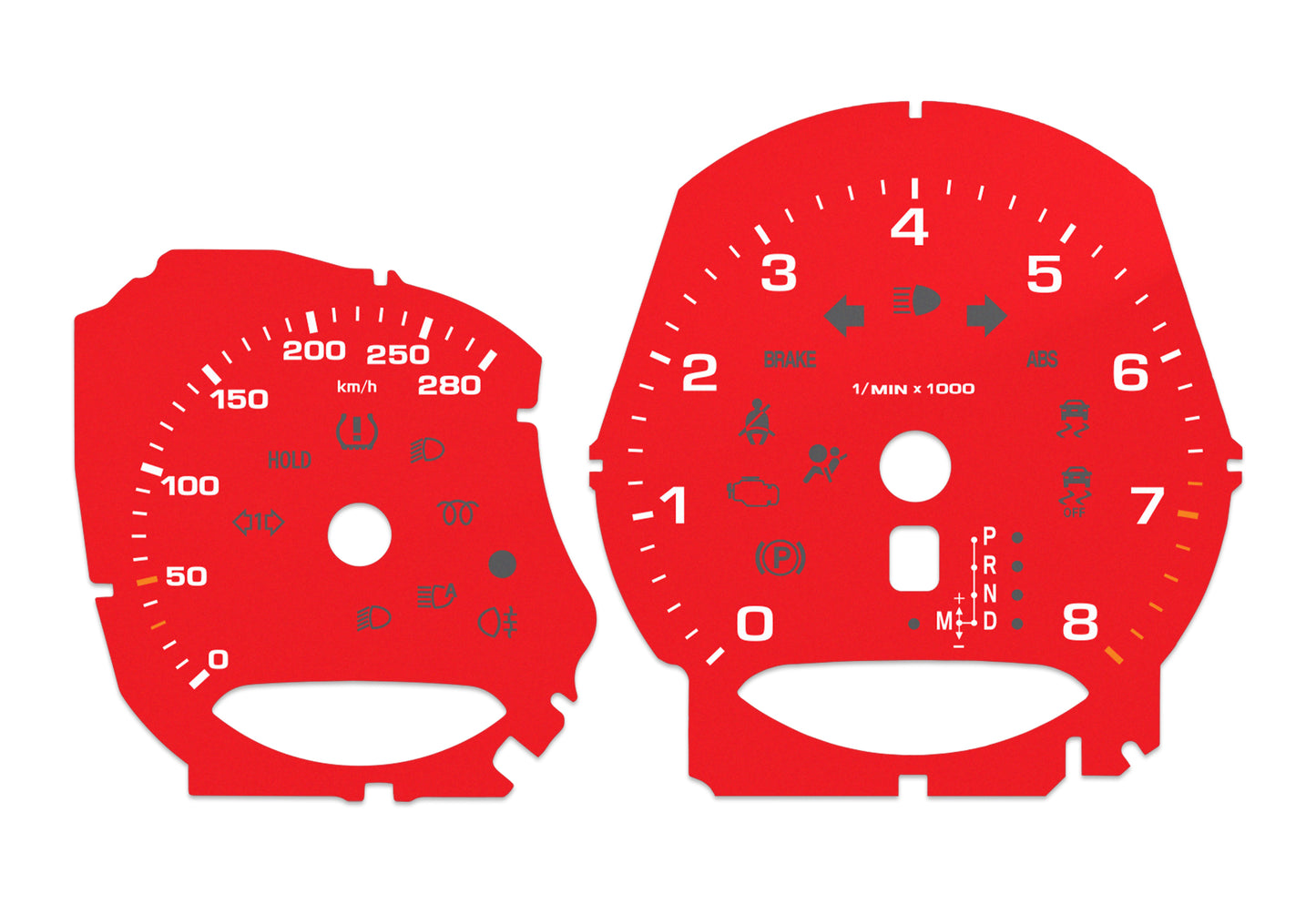Porsche Macan Red - Speedometer Dials Gauges